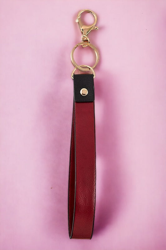 Faux Leather Strap Keychain