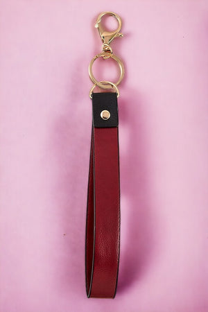 Faux Leather Strap Keychain