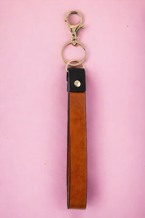 Faux Leather Strap Keychain