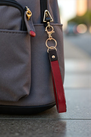 FAUX LEATHER STRAP KEYCHAIN