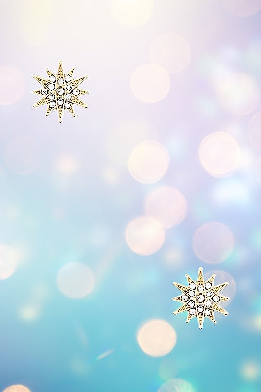 CZ STONE STARBURST POST EARRING