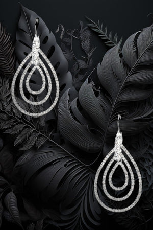 PAVE MULTI LINK TEARDROP EARRING