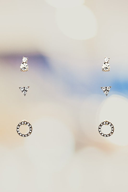 RHINESTONE MIX POST EARRING