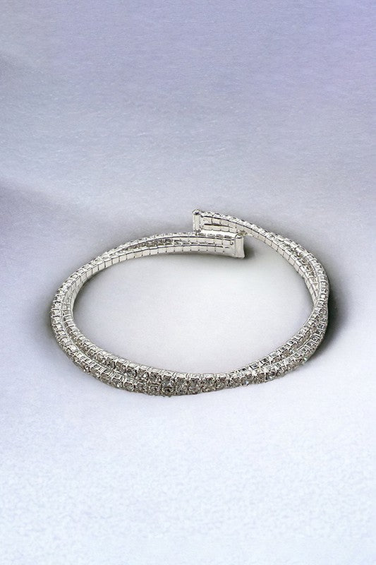 Rhinestone Crystal Gem Twist Bracelet