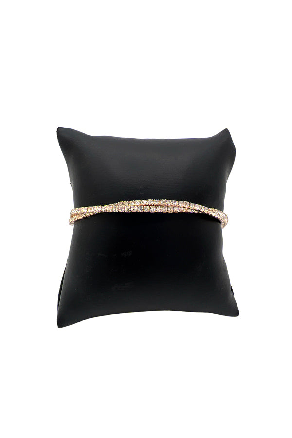 Rhinestone Crystal Gem Twist Bracelet