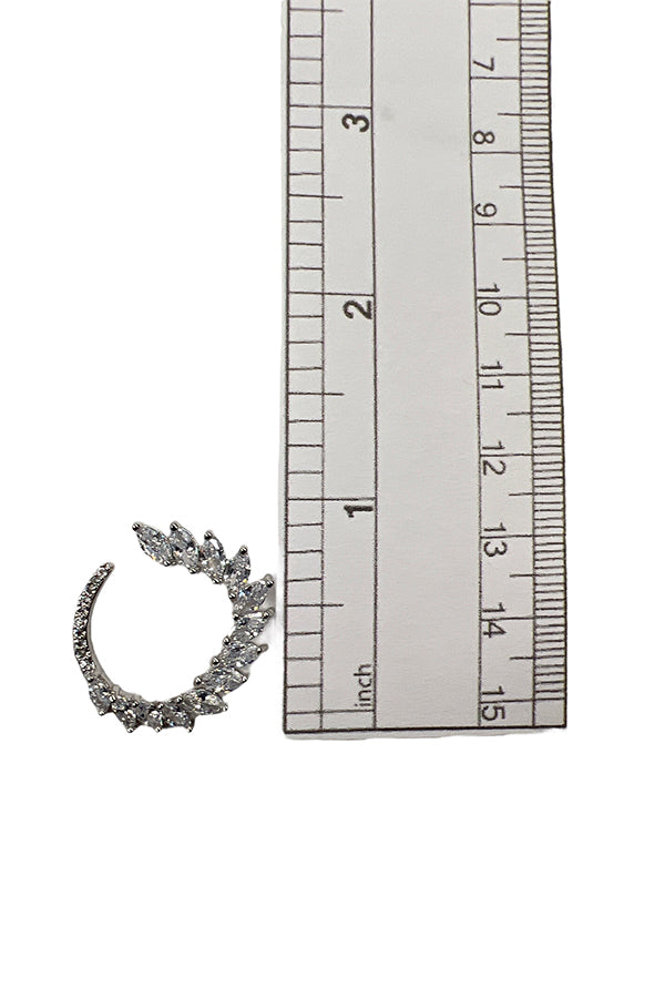 Semi Round Cubic Zirconia Post Earring