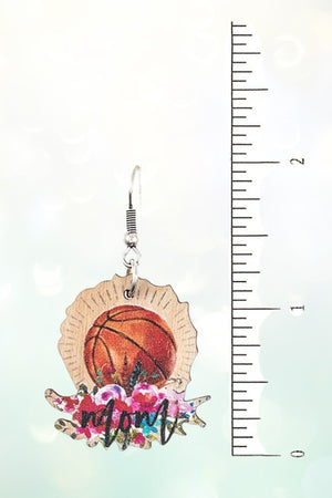 BASKETBALL MOM DANGLE EARRING