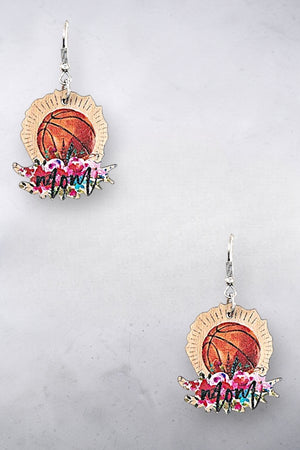 BASKETBALL MOM DANGLE EARRING
