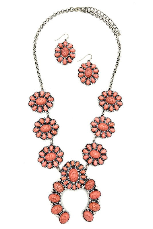 Floral Squash Blossom Necklace Set