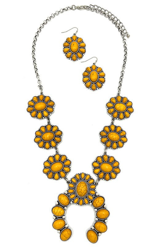 Floral Squash Blossom Necklace Set