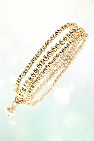 MULTI BEAD PEARL DANGLE BRACELET SET