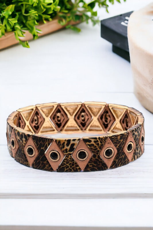 Diamond Tribal Pattern Stretch Bracelet