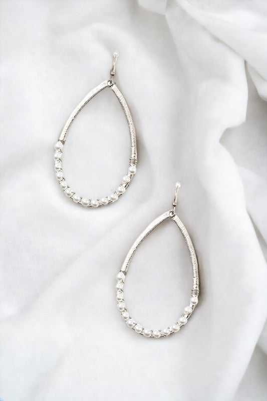 Teardrop Pearl Wire Dangle Earring