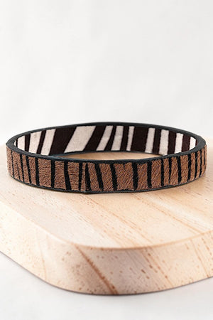 ANIMAL PRINT LEATHER SOFT BANGLE BRACELET
