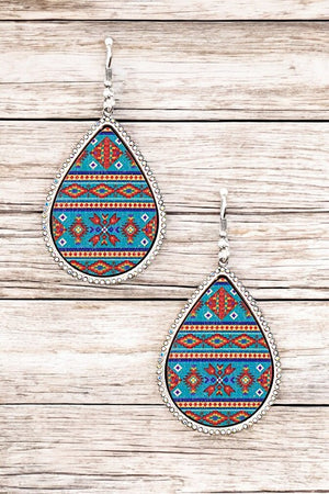 TRIBAL PATTERN TEARDROP EARRING