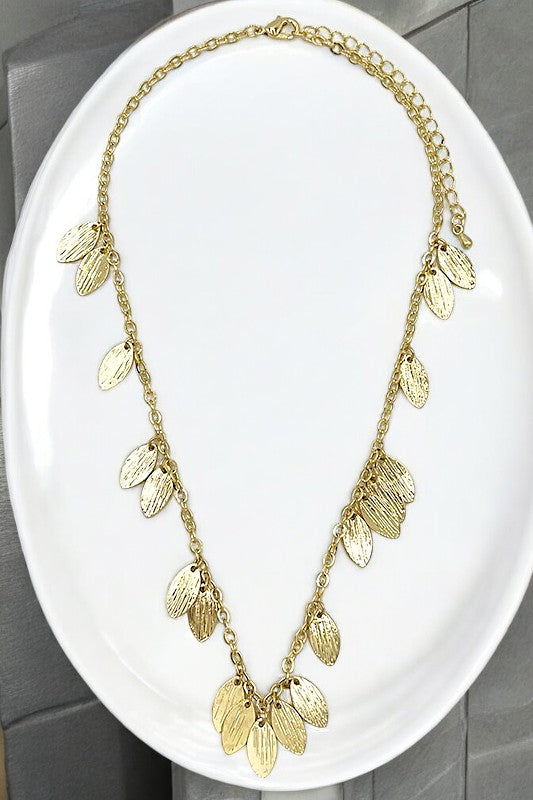 Marquise Disk Link Chain Necklace