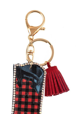 Plaid Pattern Boot Keychain