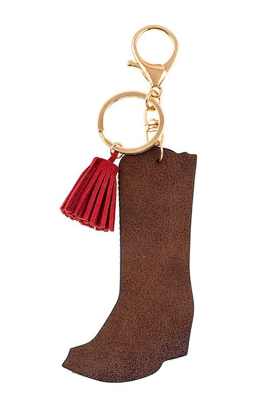 Plaid Pattern Boot Keychain