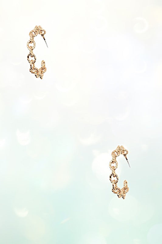 CHAIN SEMI HOOP EARRING