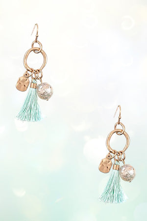 FRESHWATER PEARL TASSEL DROP RING DANGLE EARRING