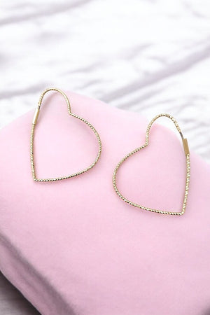 Heart Outline Hoop Earring