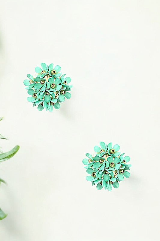 MINT CLUSTER FLORAL POST EARRING