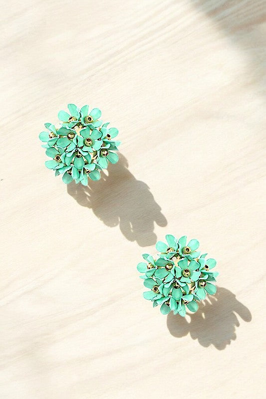 MINT CLUSTER FLORAL POST EARRING