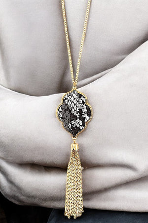 MOROCCAN PENDANT CHAIN TASSEL NECKLACE