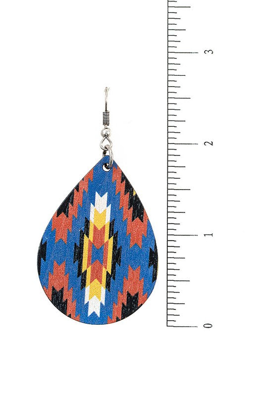 Teardrop Tribal Pattern Earring