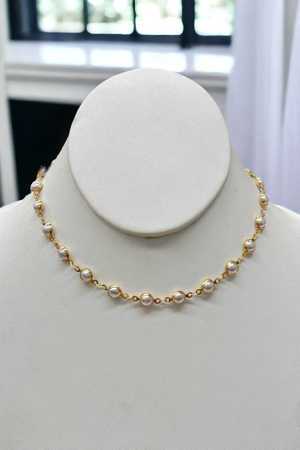 Framed Pearl Accent Necklace