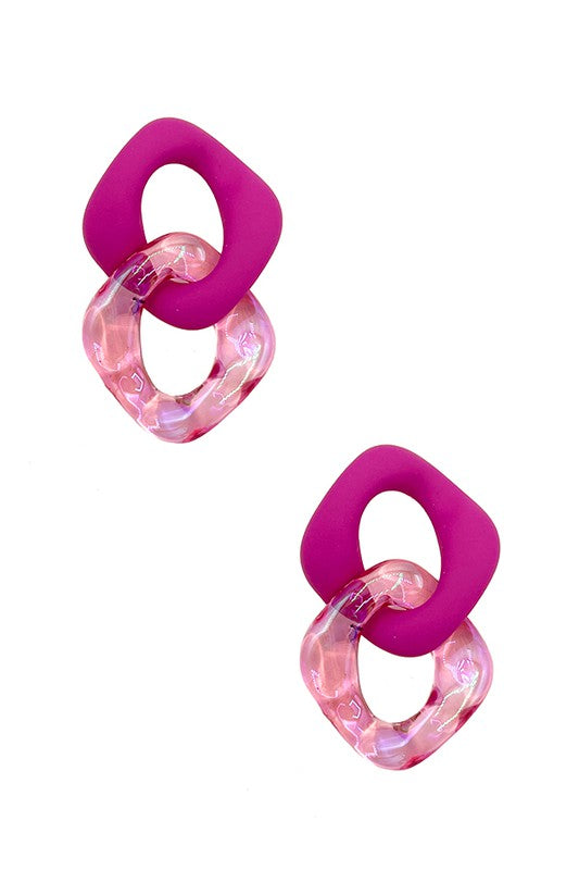 Color Link Acrylic Post Earring