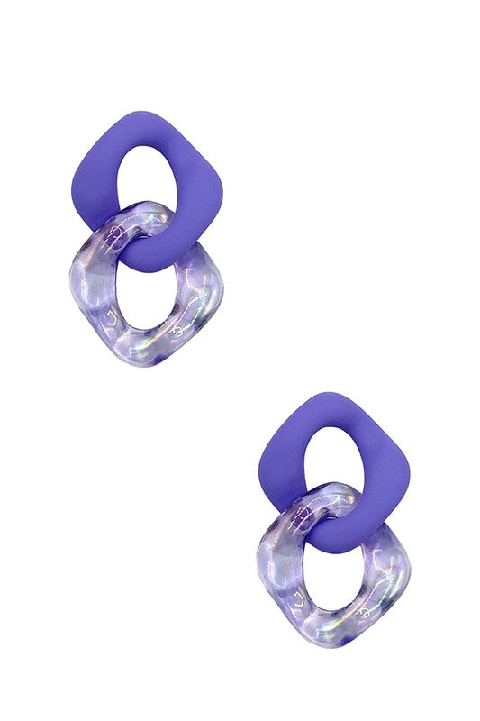 Color Link Acrylic Post Earring