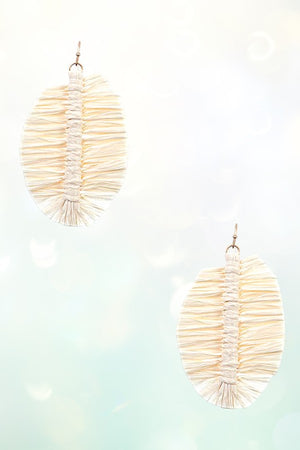RAFFIA FOLDED LEAF DROP EARRING