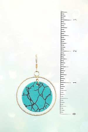 DOUBLE CIRCLE LINK GEM DANGLE EARRING