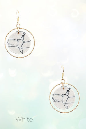 DOUBLE CIRCLE LINK GEM DANGLE EARRING