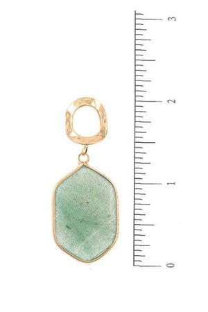 FACETED STONE DROP RING POST EARRING?