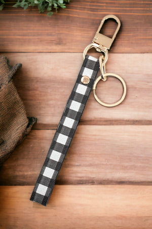 Checkered Pattern Strap Keychain