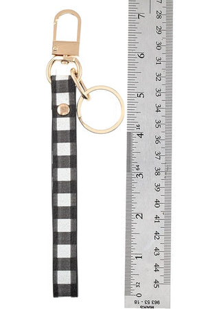 Checkered Pattern Strap Keychain