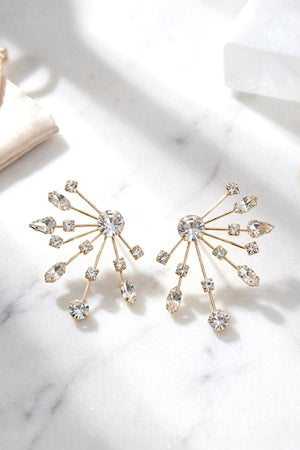 CRYSTAL FRINGE POST EARRING