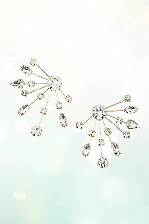 CRYSTAL FRINGE POST EARRING