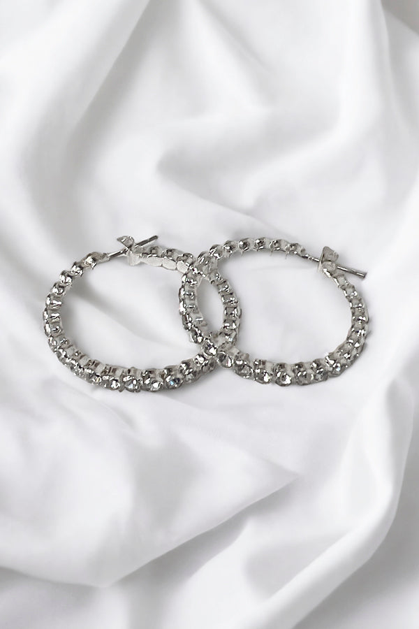 Rhinestone Pave Hoop Earring