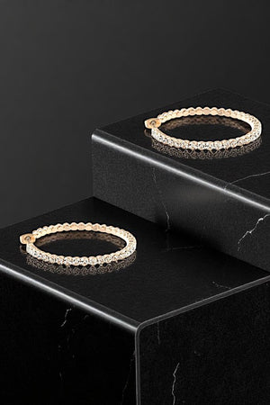 ROUND CRYSTAL GEM PAVE HOOP EARRING