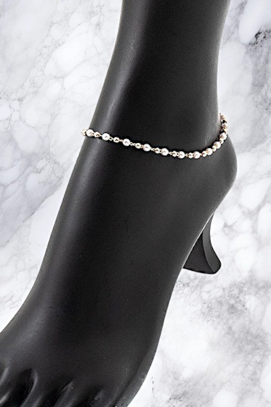 PEARL BEAD CHAIN ANKLET