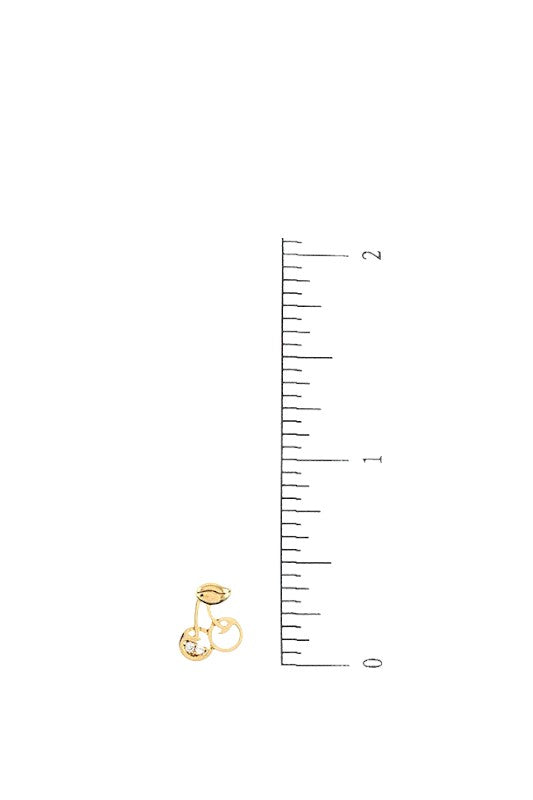 CZ STONE CHERRY POST EARRING