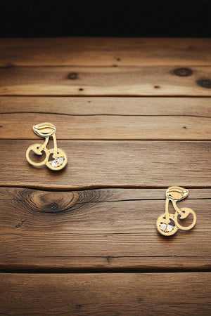 CZ STONE CHERRY POST EARRING