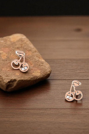 CZ STONE CHERRY POST EARRING