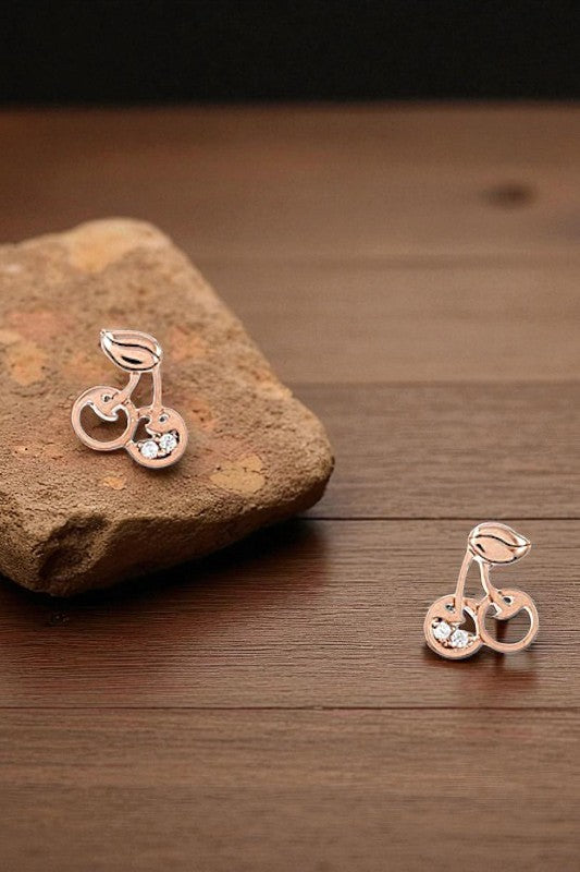CZ STONE CHERRY POST EARRING