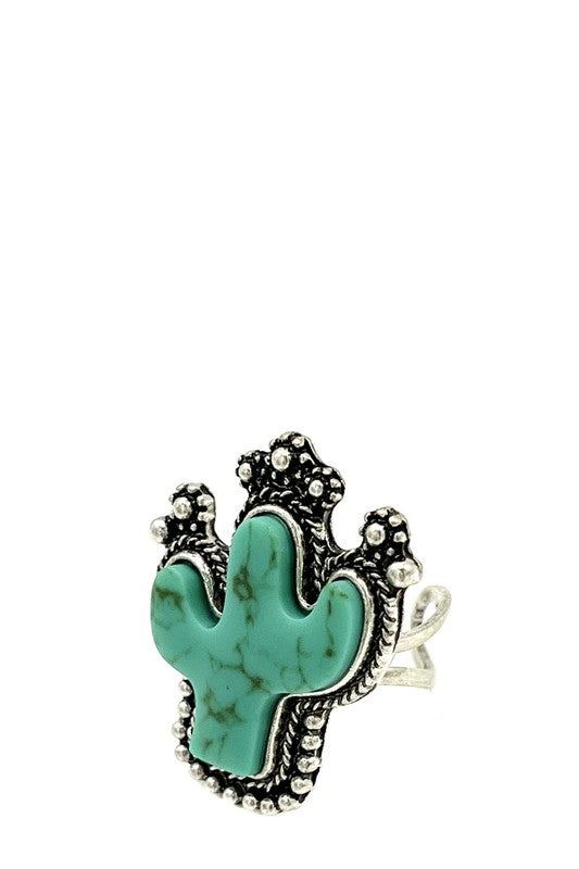 Cactus Gem Framed Ring