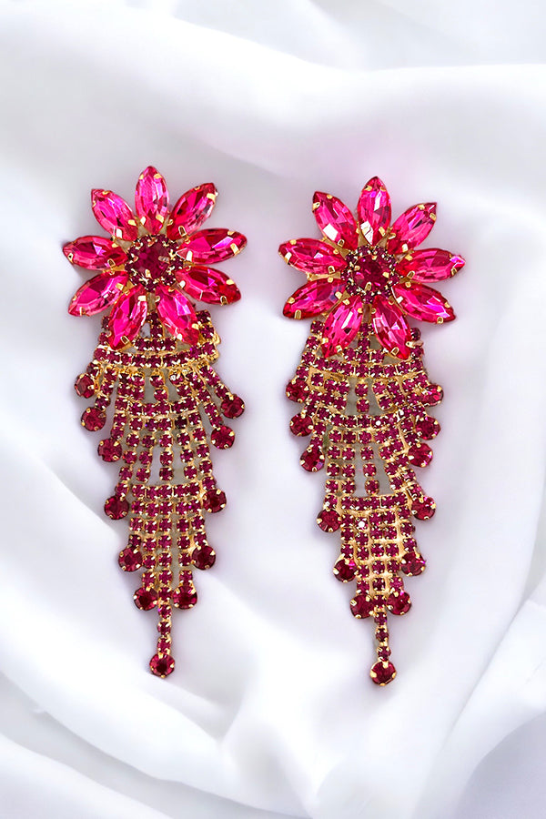 Faceted Crystal Floral Gem Earring