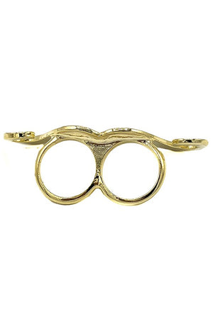 Flag Print Mustache Double Ring